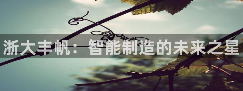 天辰娱乐软件：浙大丰帆：智能制造的未来之星