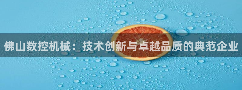 天辰2娱乐：佛山数控机械：技术创新与卓越品质的典范企业